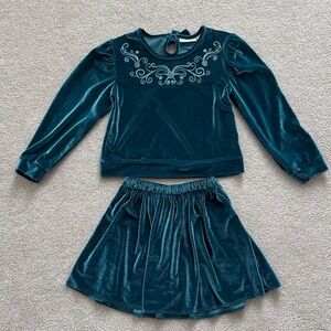 Cynthia Rowley Teal Velvet Ensemble